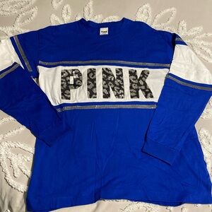 PINK Long Sleeve Sequin Tee